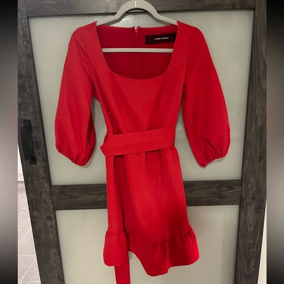 Code Mode Red Ruffle Mini Dress | Size: Small - Picture 1 of 7